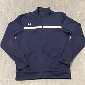 Under Armour Track Jacket, Blue, White, Zippered Pockets, Size XS